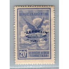 ARGENTINA 1930 GJ 660d ZEPPELIN ESTAMPILLA VARIEDAD 